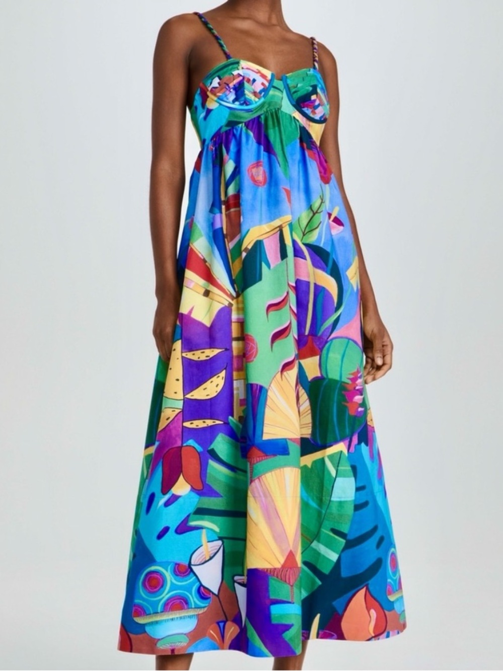 πΊπHPππΊ NWT Farm Rio Tropical Scenario Maxi Dress - Picture 10 of 16